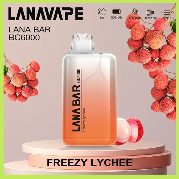 Lana拋棄式一次性電子煙|Lana Bar BC6000 Puffs|荔枝