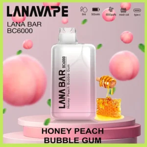 Lana拋棄式一次性電子煙|Lana Bar BC6000 Puffs|蜜桃泡泡糖