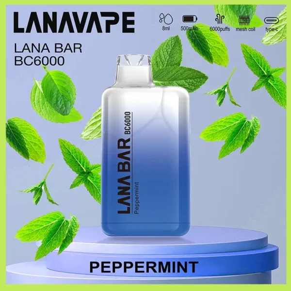 Lana拋棄式一次性電子煙|Lana Bar BC6000 Puffs|勁爽薄荷